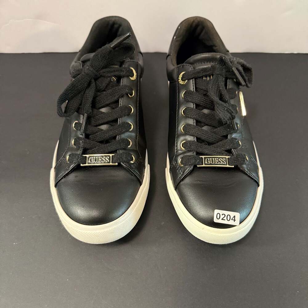 GUESS River Women's Black Low-Top Sneakers with Gold Hardware Size 7.5 - Picture 15 of 15